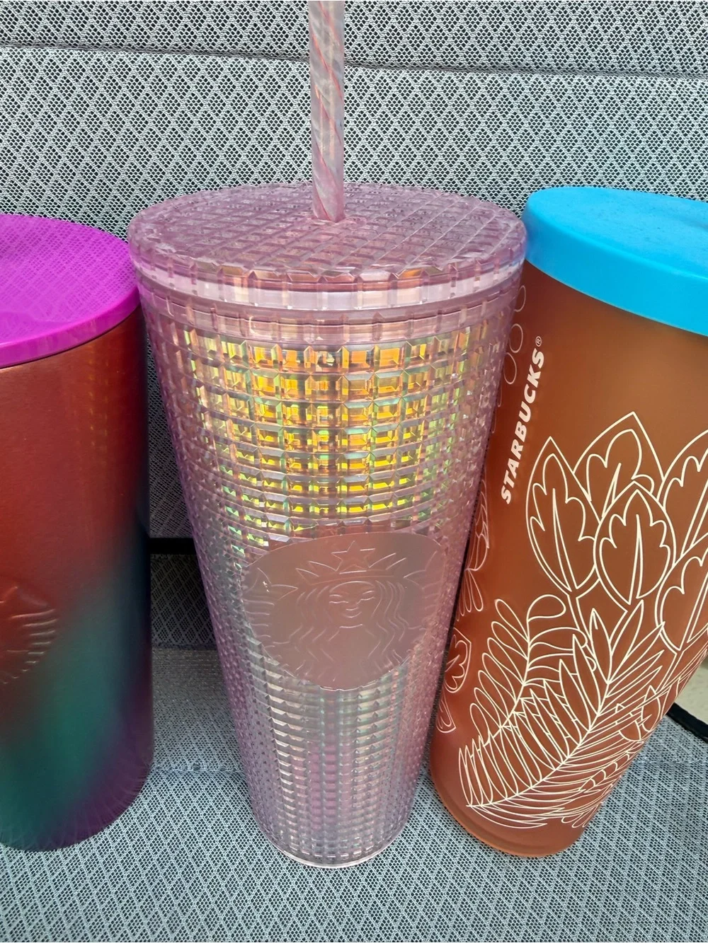 Starbucks 24oz Tumbler Lot of 3 Ombre Glimmer Copper Floral NEW